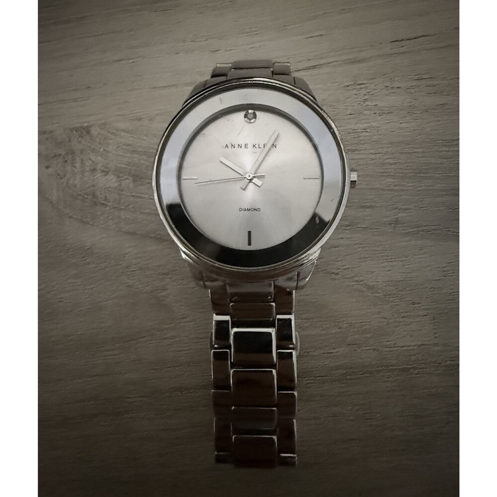 Anne Klein Women's Diamond Silver Tone Analog Quartz Watch